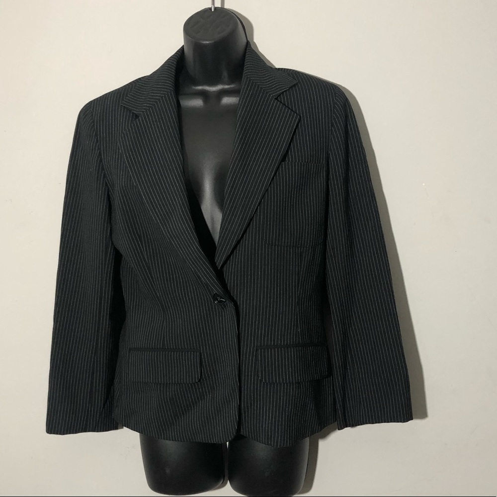 Barneys New York Striped Wool Blend Blazer 4 - Picture 6 of 8